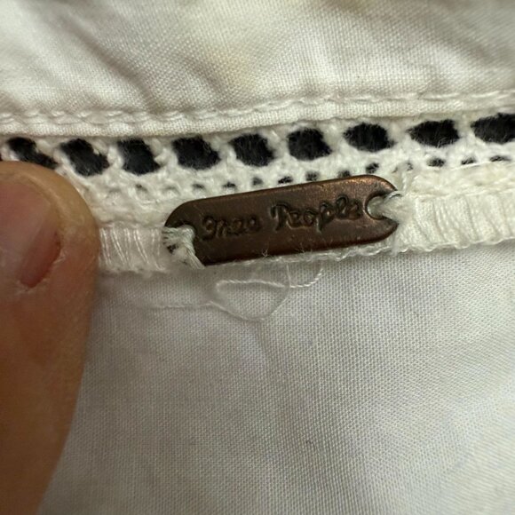 Free People Women Louella Top White Embroidered Bohemian Cottagecore Aesthetic - Picture 6 of 9